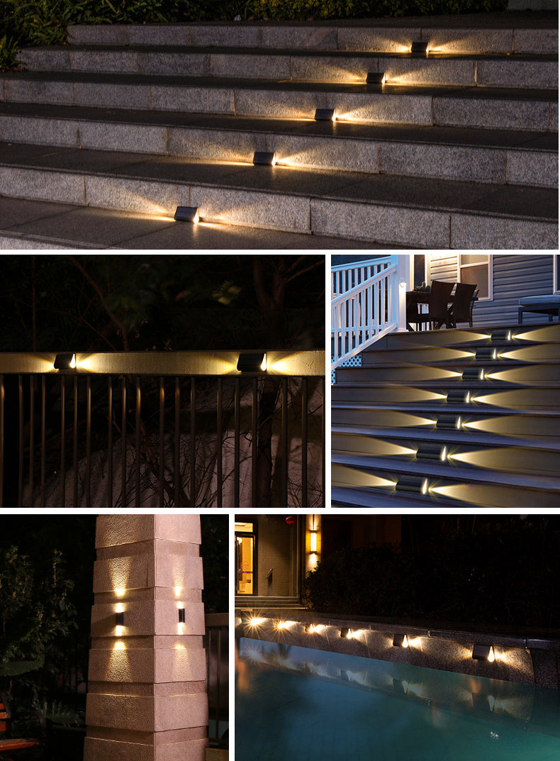 Outdoor Solar Garden Lights Fence Railing Decoration Waterproof Step Light