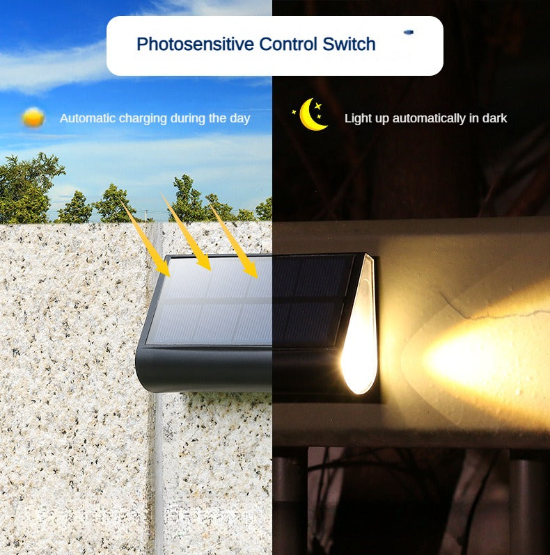 Outdoor Solar Garden Lights Fence Railing Decoration Waterproof Step Light