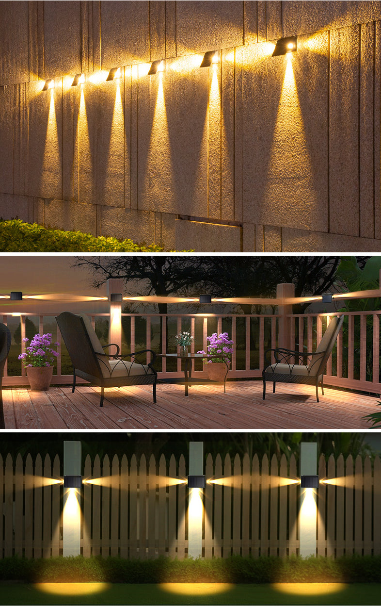 3-sided Lighting Solar Wall Lights Outdoor Garden Light