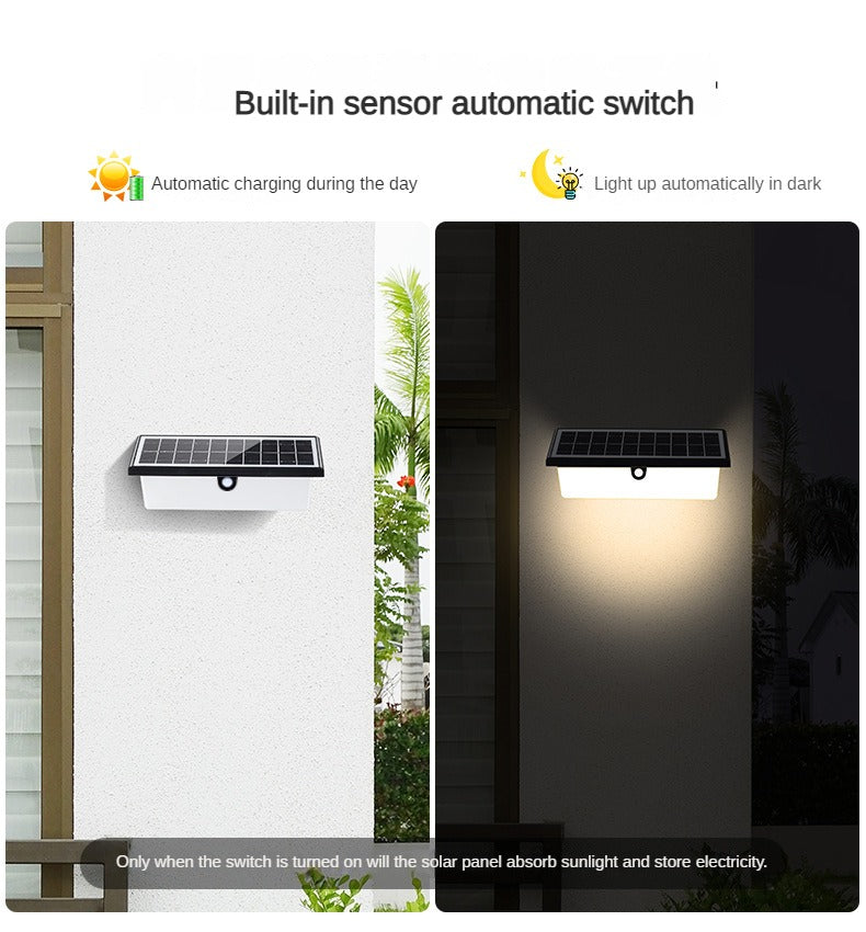 Waterproof Solar Wall Lamp Human Body Sensing Garden Light