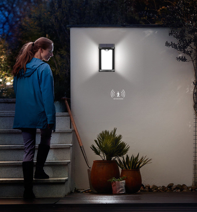 Human Body Induction Solar Wall Light Waterproof Outdoor Garden Light