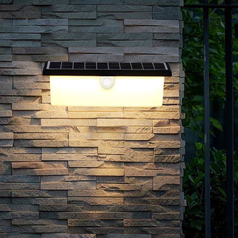 Waterproof Solar Wall Lamp Human Body Sensing Garden Light