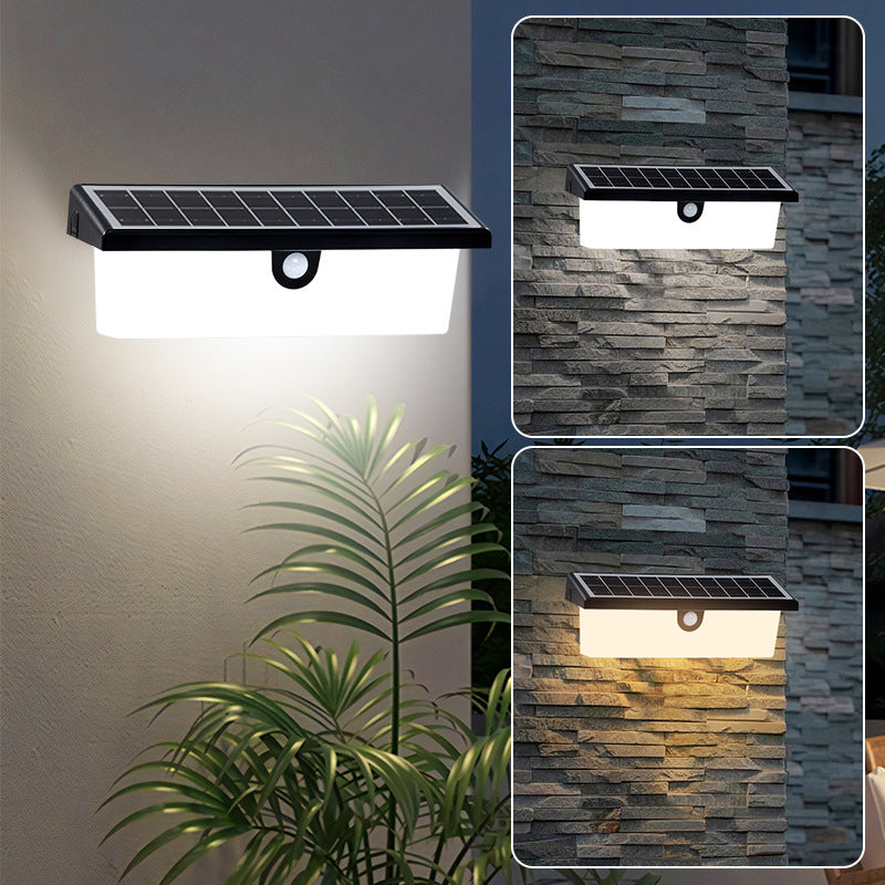 Waterproof Solar Wall Lamp Human Body Sensing Garden Light